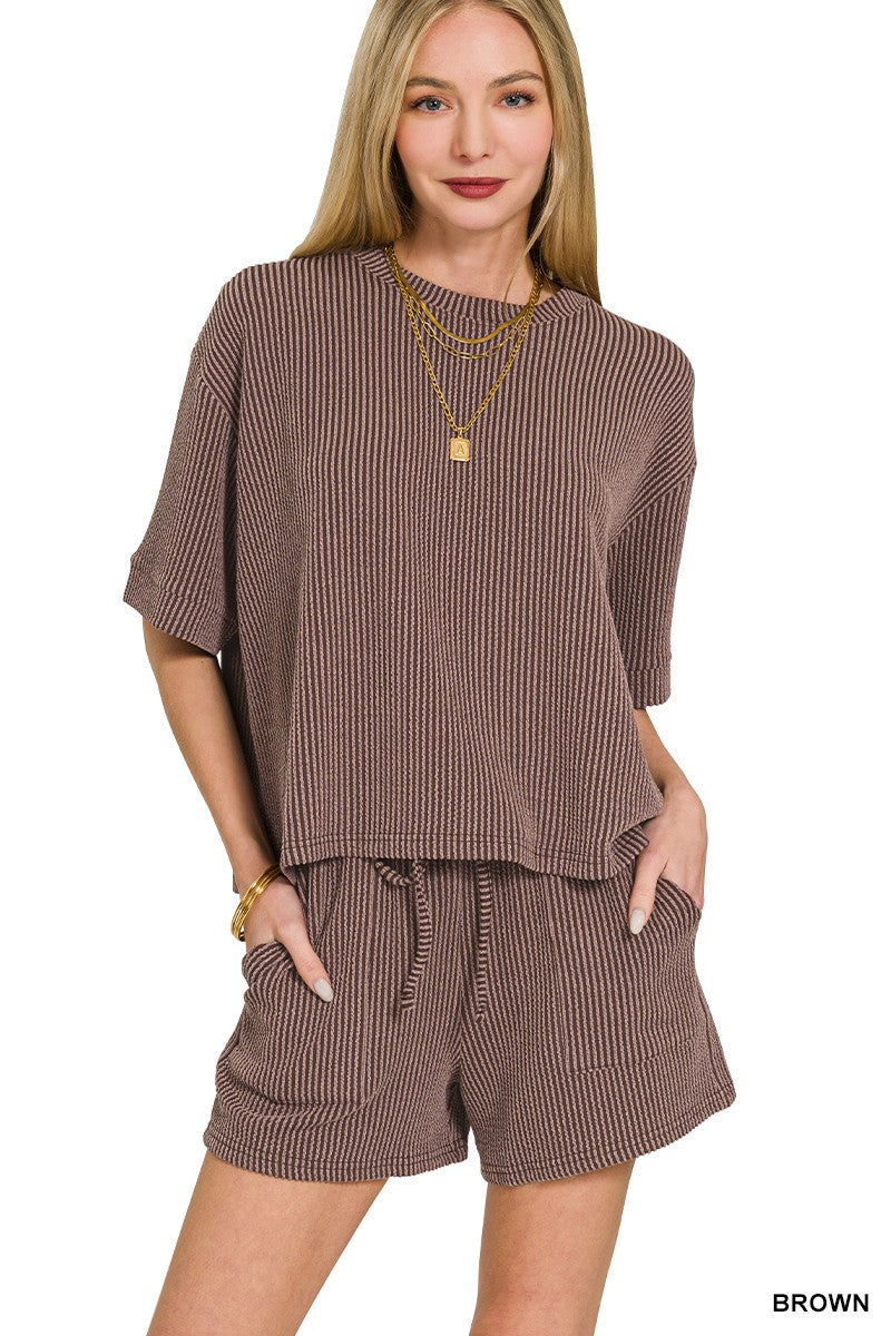 Ribbed Short Set