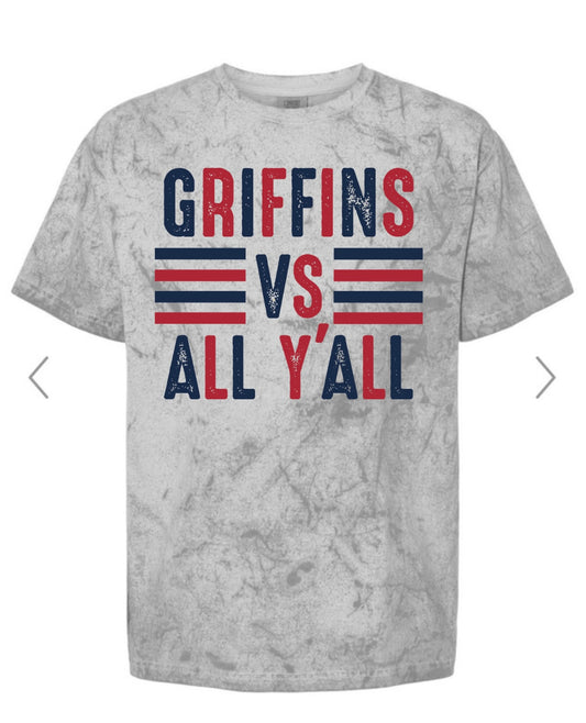 Comfort Color Distressed Griffins vs. All Y’all Graphic Tee