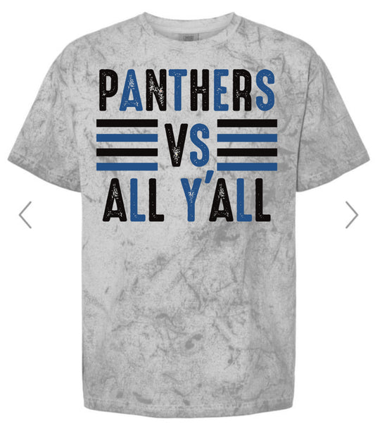 Comfort Color Distressed Panthers vs. All Y’all Graphic Tee