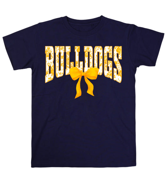 Bulldogs with Floral Bow Graphic Tee