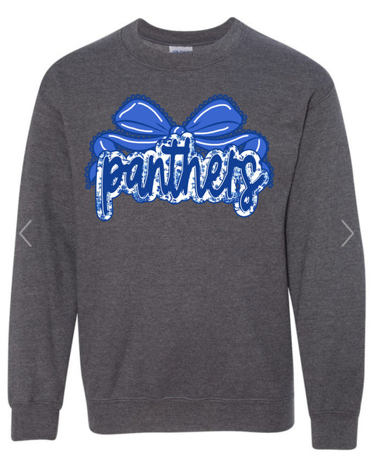 Panthers Floral Bow Graphic Sweatshirt