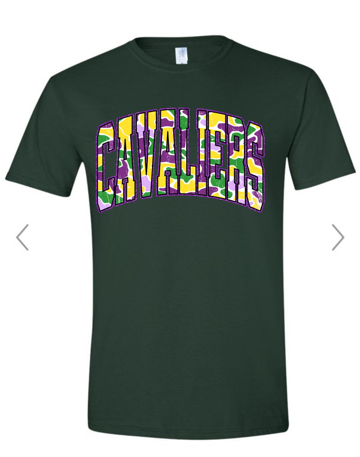 Camo Cavaliers Mardi Gras Graphic Tee