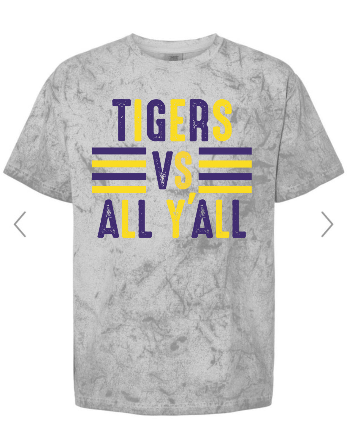 Comfort Color Distressed Tigers vs. All Y’all Graphic Tee